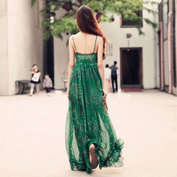 Boho Chiffon Maxi Dress - Picture 3 of 5